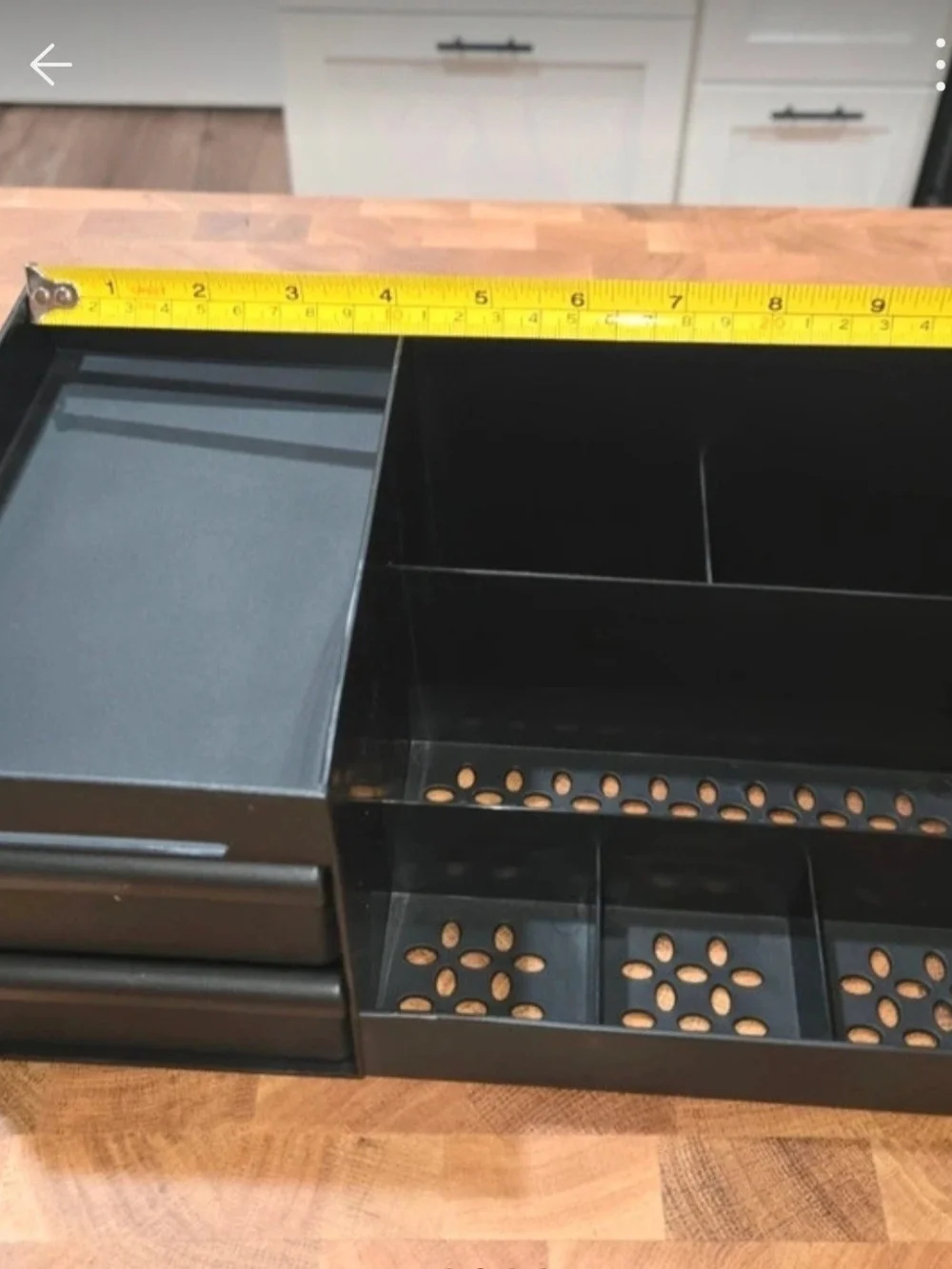 Black Jewelry and Accessory Organizer with Divided Compartments